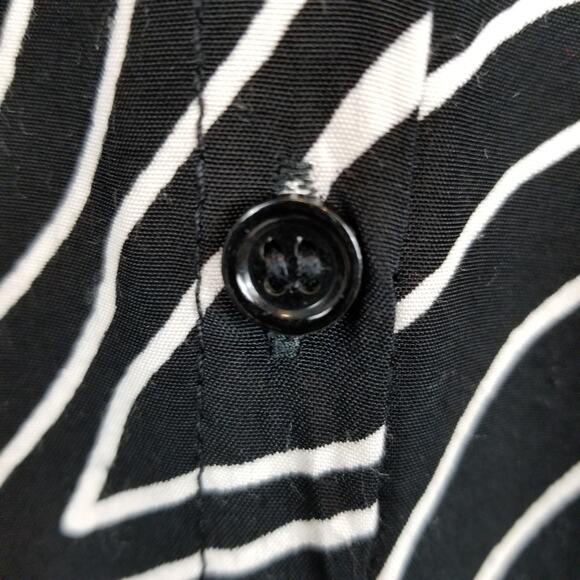 Zara Women's Printed Button Front Midi Dress Black White Size XL - Picture 7 of 8